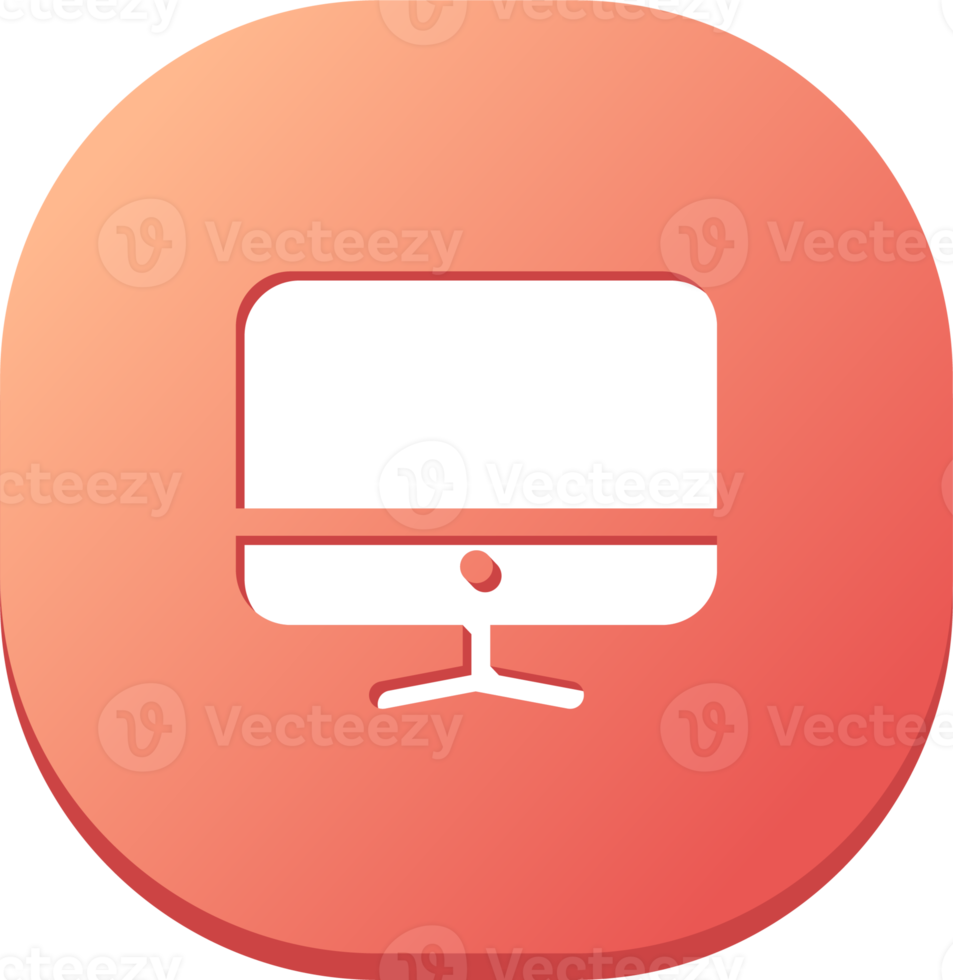 Computer icon in flat design style. Desktop monitor signs illustration. png