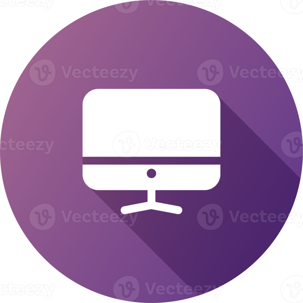 Computer icon in flat design style. Desktop monitor signs illustration. png