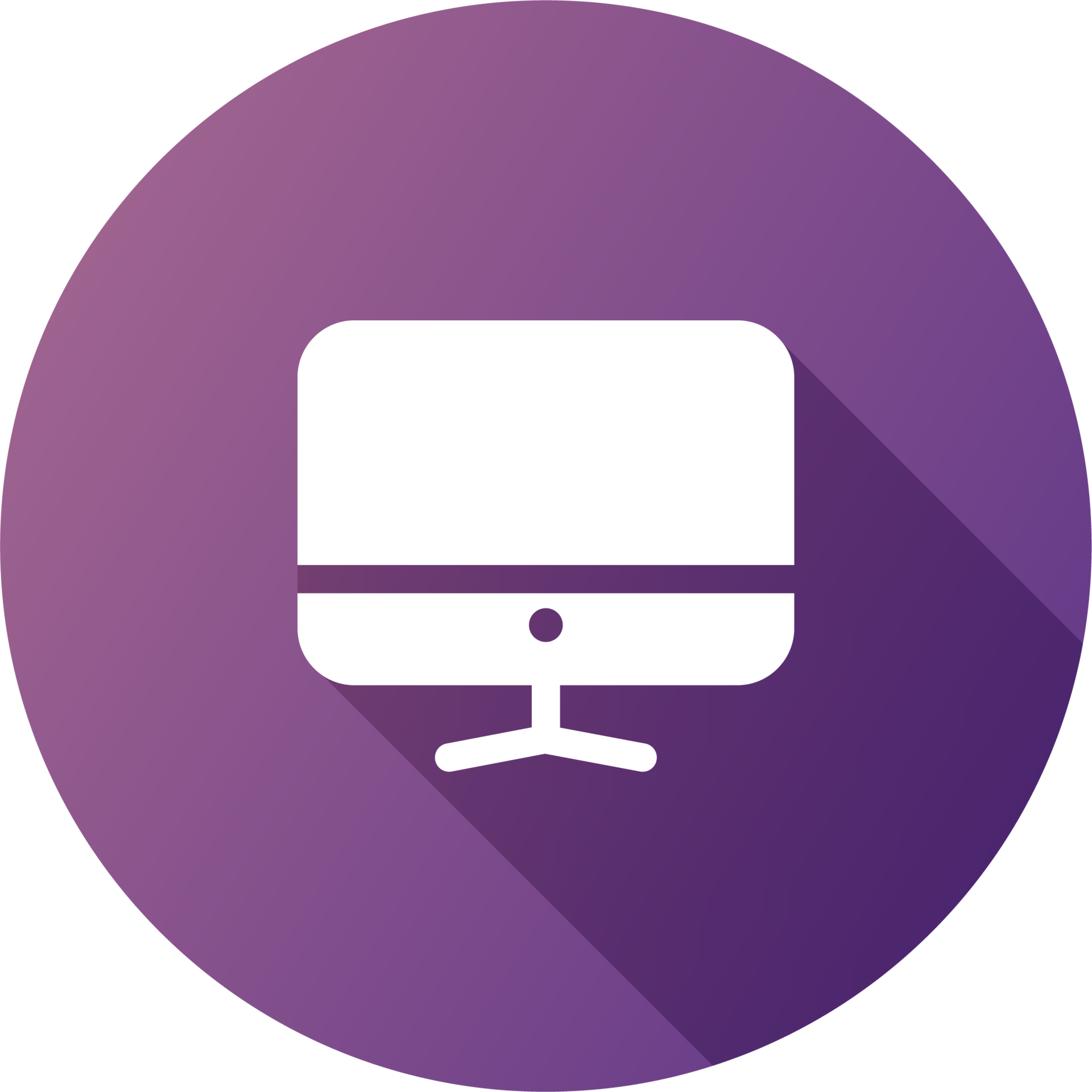 Computer icon in flat design style. Desktop monitor signs illustration