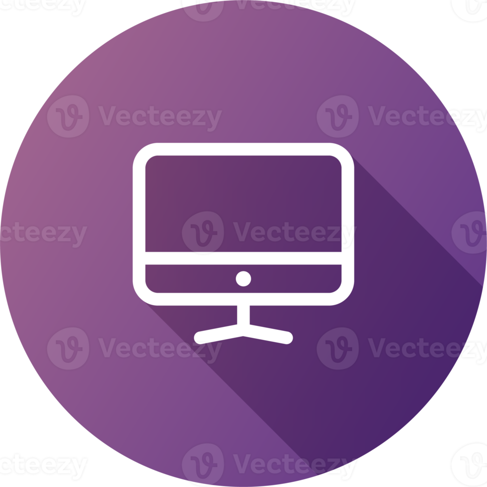 Computer icon in flat design style. Desktop monitor signs illustration. png