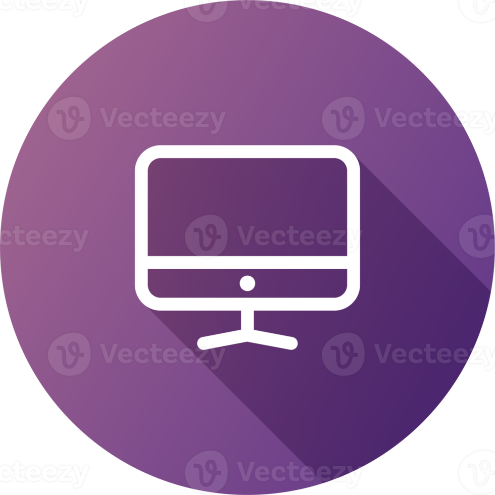 computador ícone dentro plano Projeto estilo. Área de Trabalho monitor sinais ilustração. png