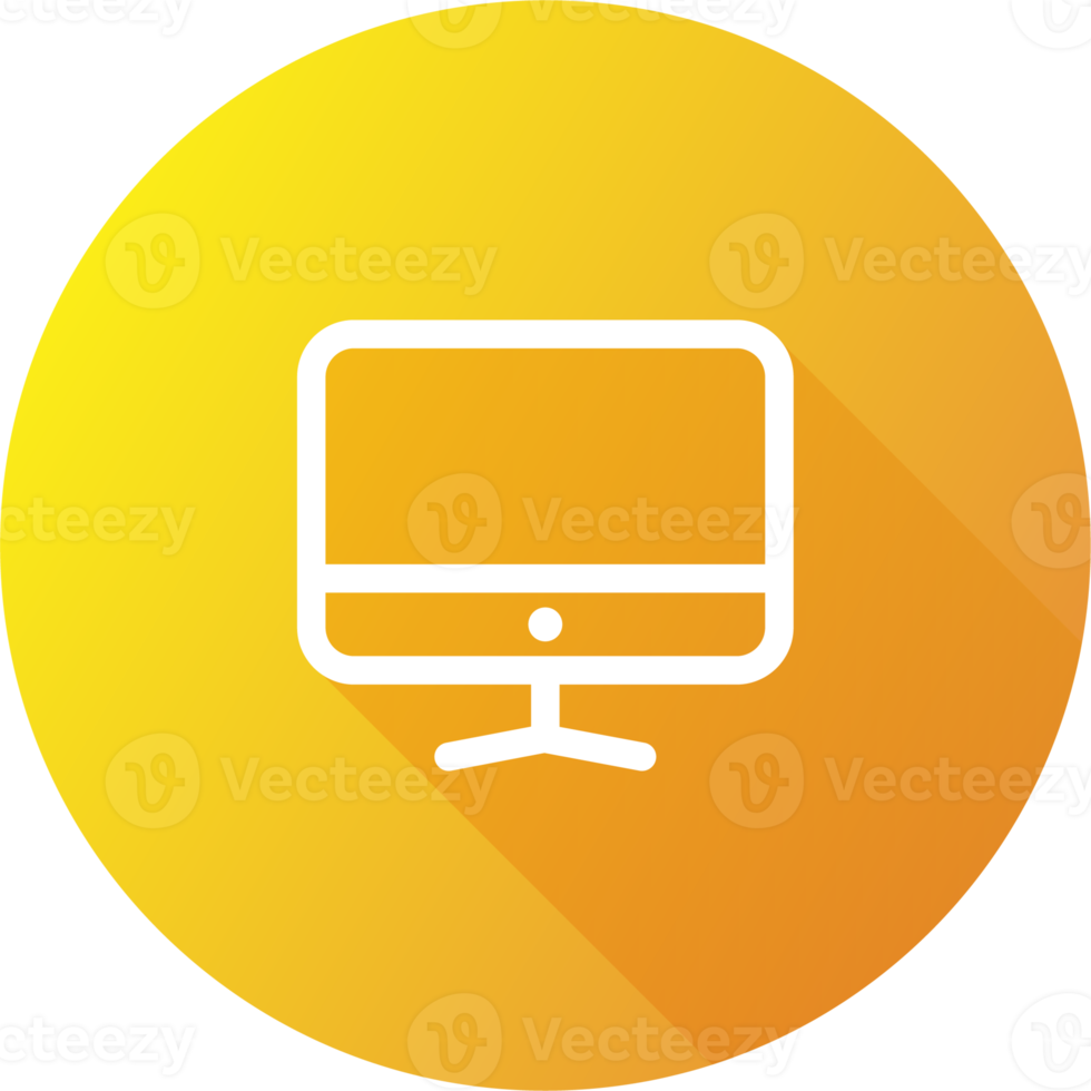 Computer icon in flat design style. Desktop monitor signs illustration. png