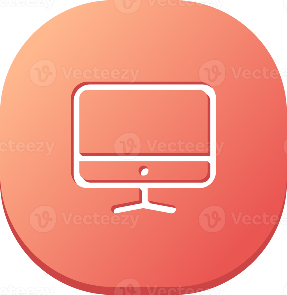 Computer icon in flat design style. Desktop monitor signs illustration. png