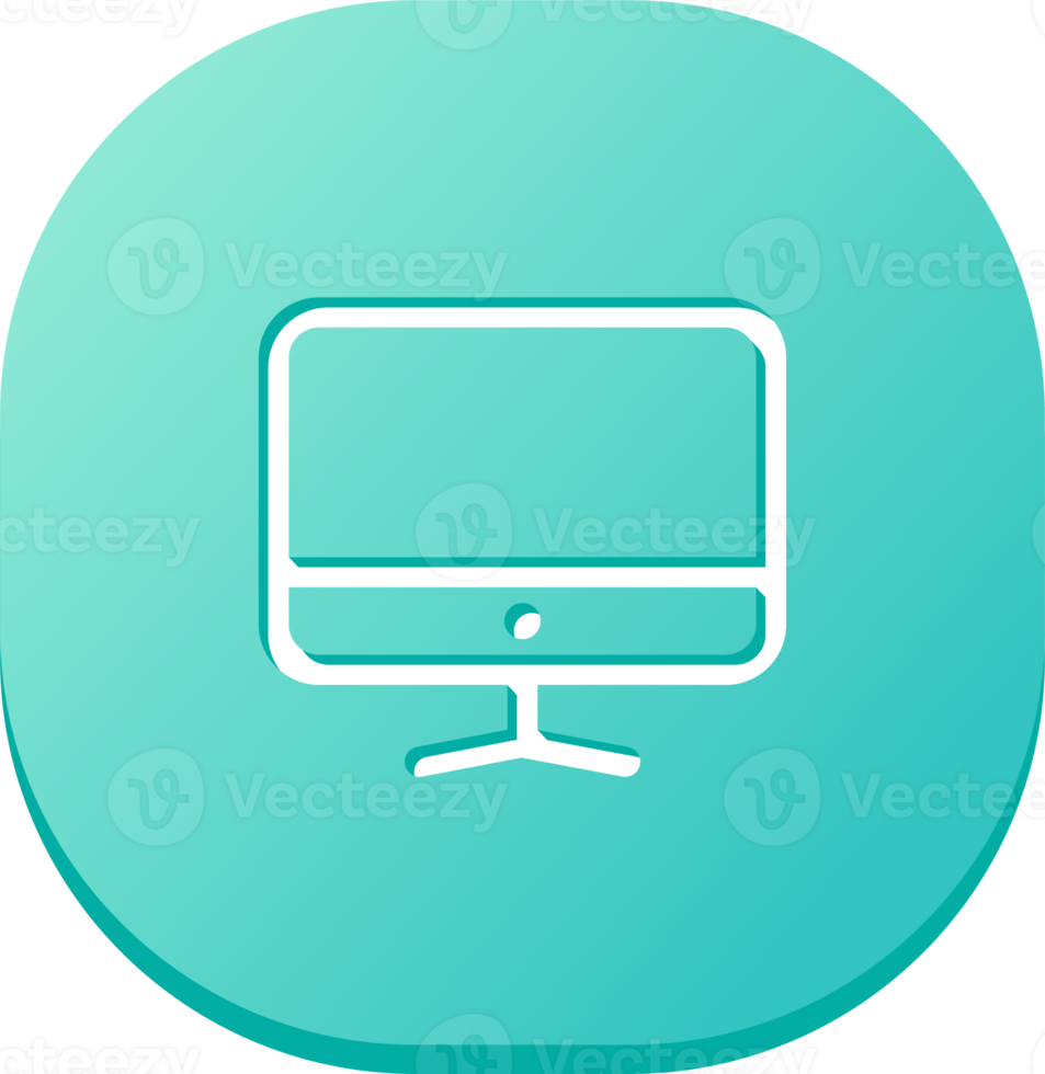 Computer icon in flat design style. Desktop monitor signs illustration. png