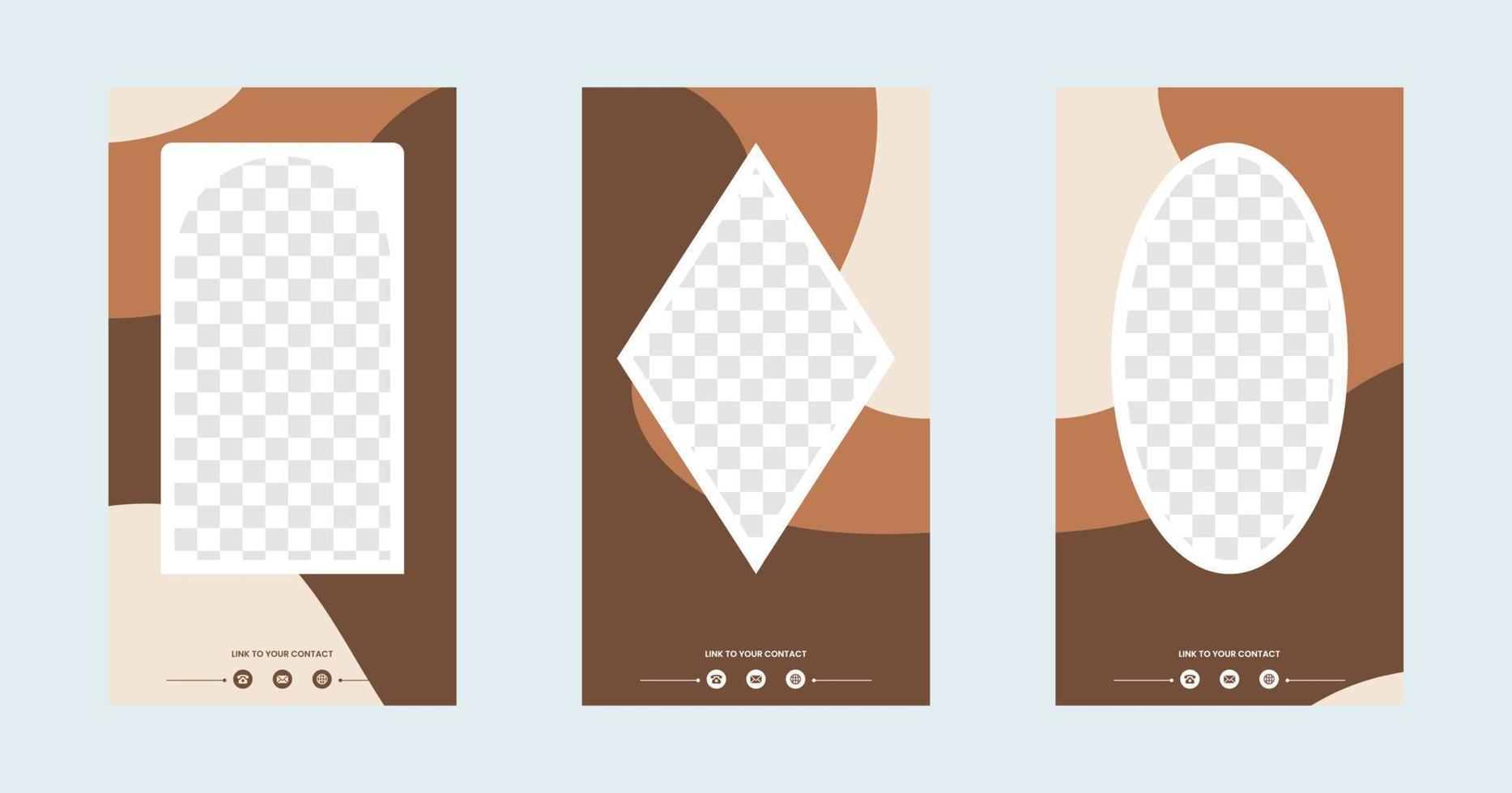 Social media story template in retro design style. Stories template with empty space. vector