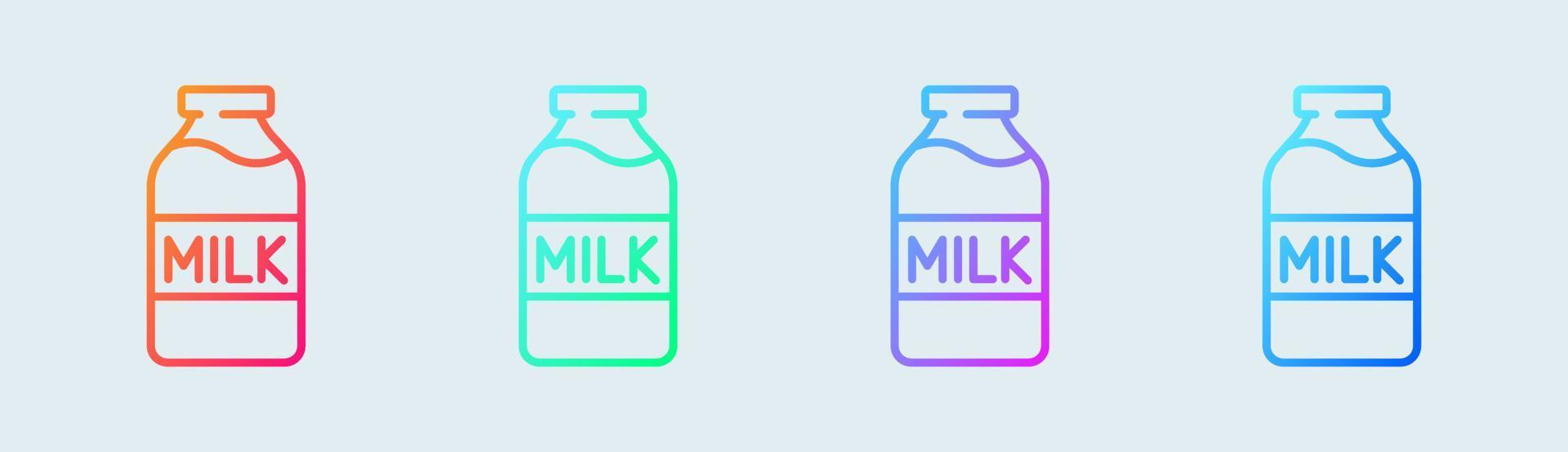 Milk line icon in gradient colors. Drink signs vector illustration.
