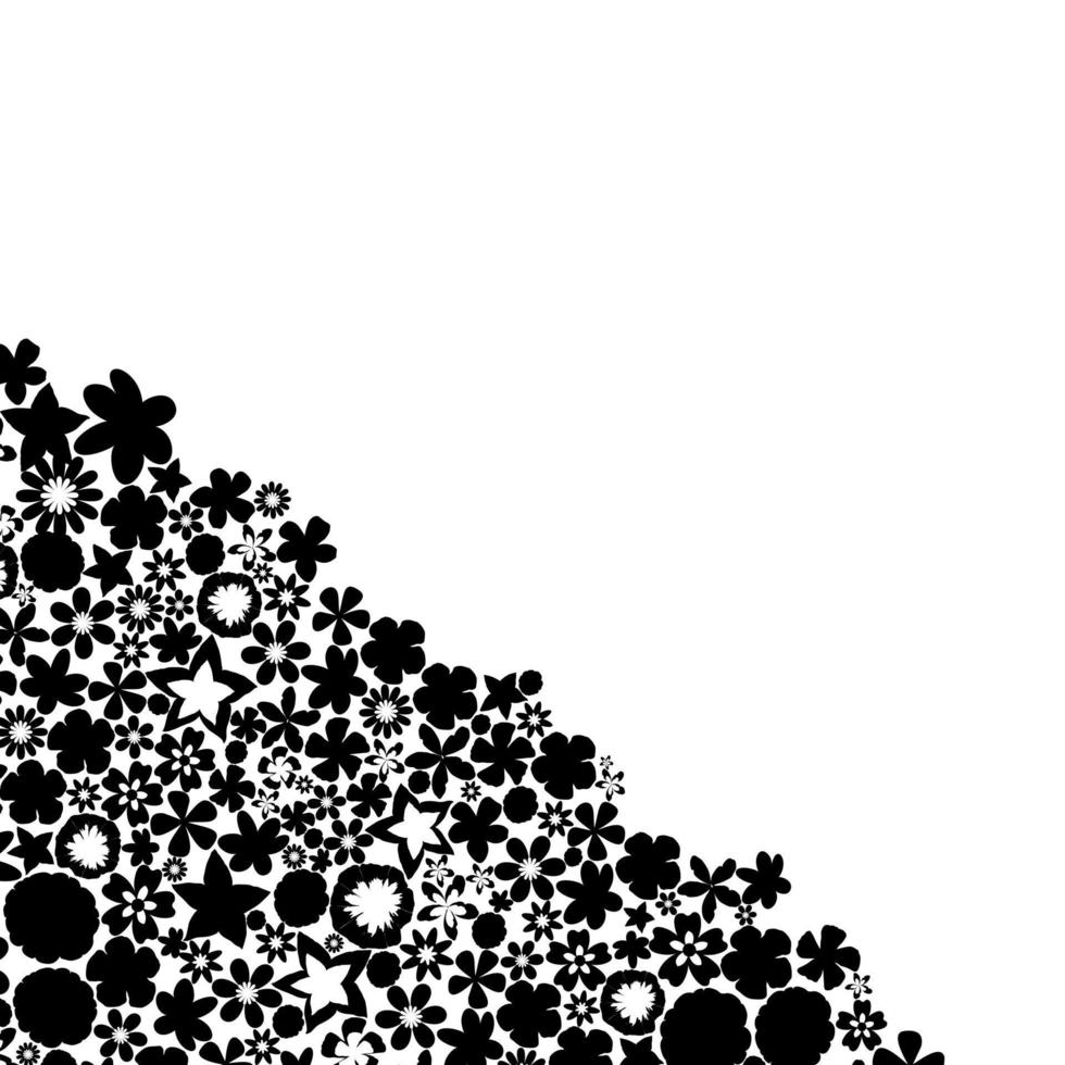 Black silhouette of flowers vector