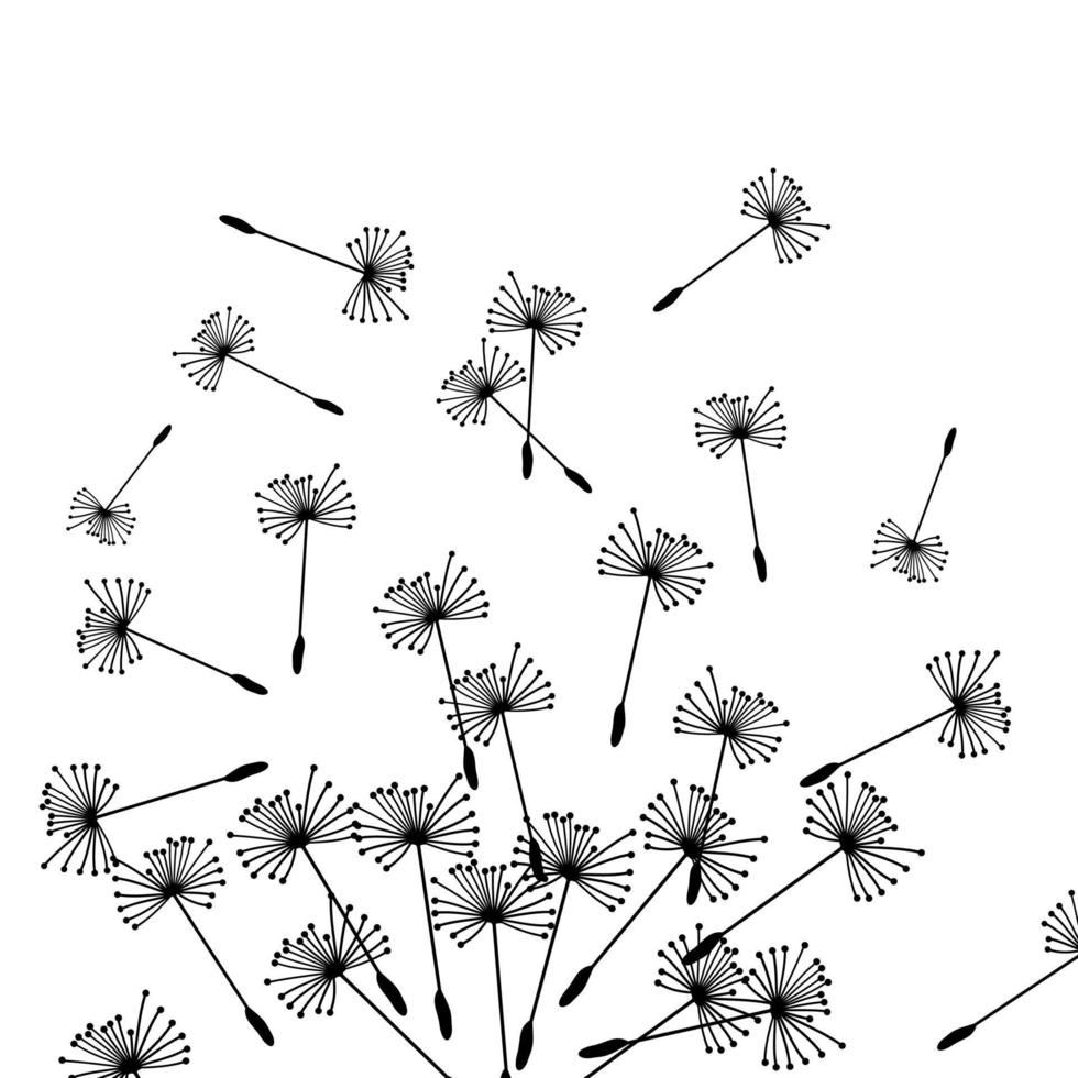 Black silhouette of flowers vector