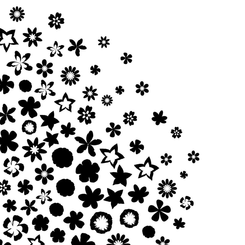 Black silhouette of flowers vector