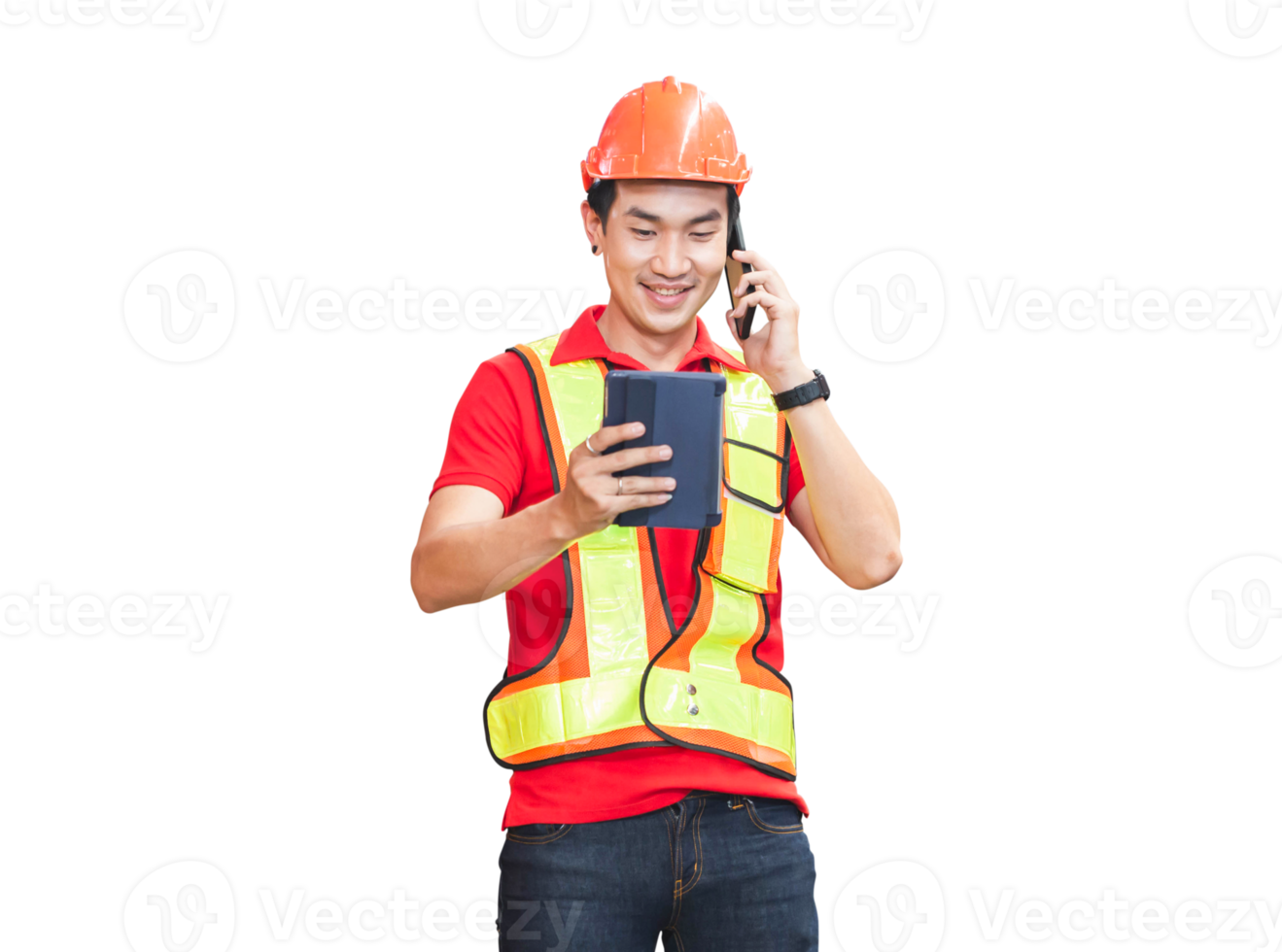 Cheerful warehouse worker with digital tablet checking inventory in warehouse, Workers working in warehouse png