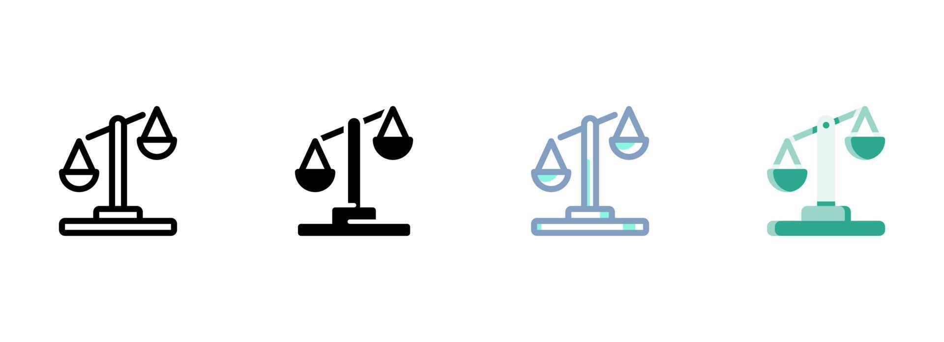 Simple vector icon on a theme scales of justice