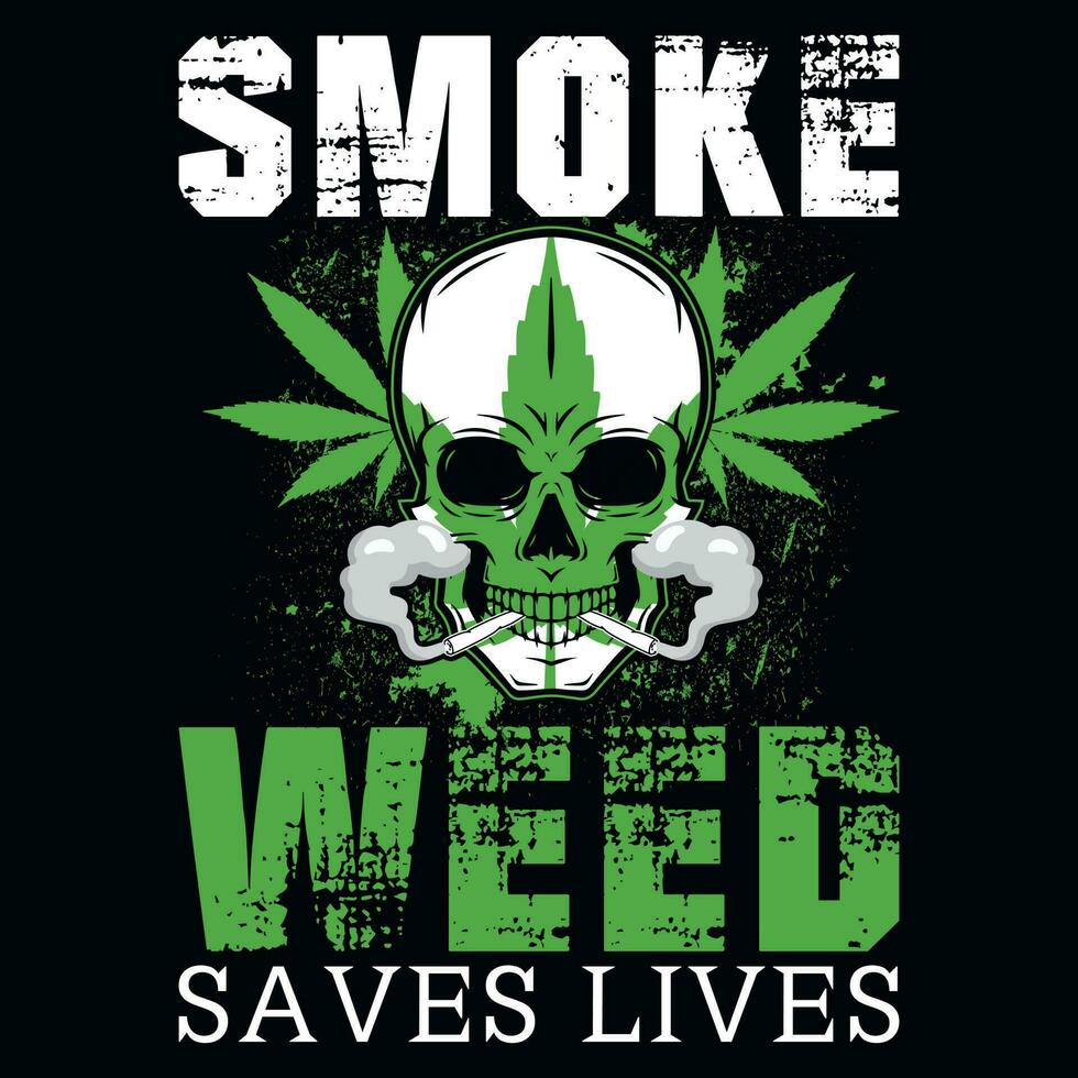 Smoke weed graphics tshirt design vector
