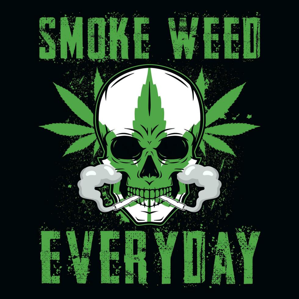 Smoke weed graphics tshirt design vector