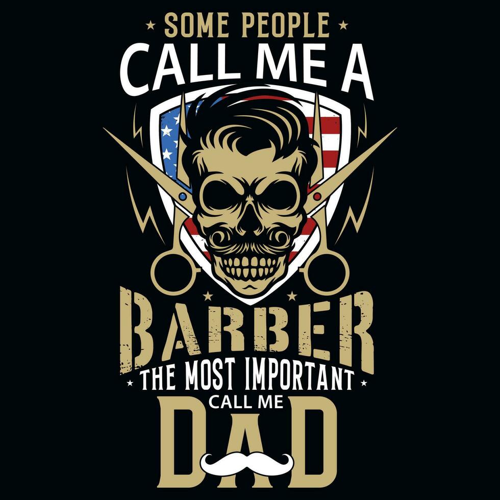 Barber dad graphics tshirt design vector