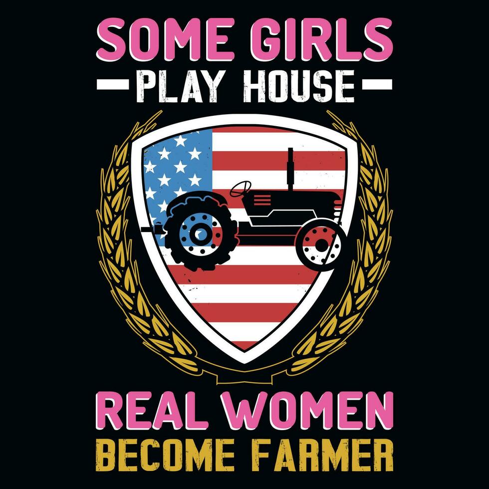 Farmer women graphics tshirt design vector