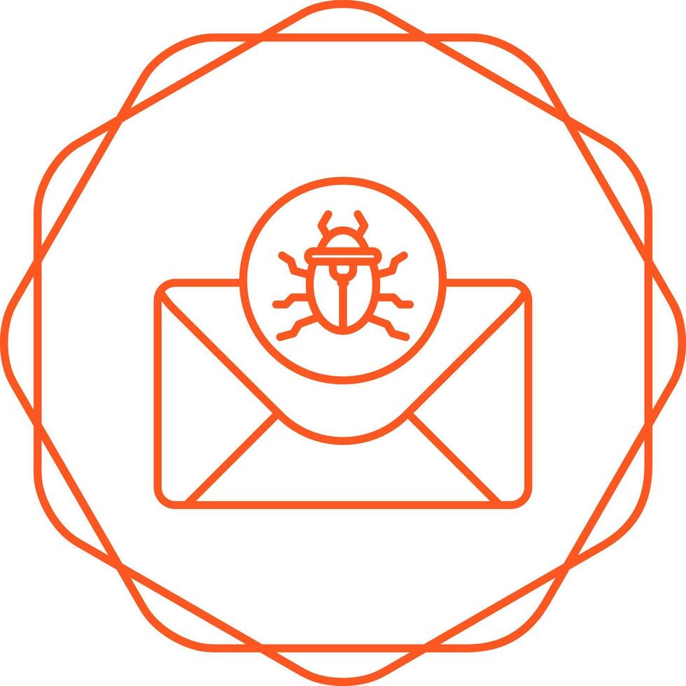 icono de vector de virus de correo