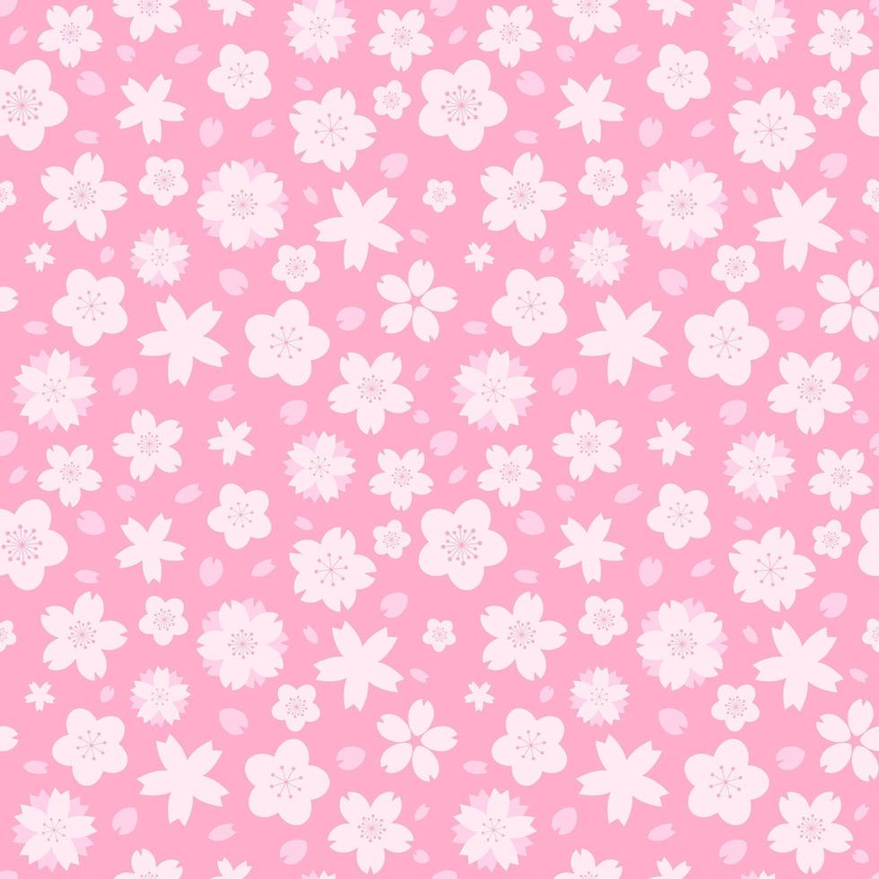 Seamless pattern with geometrical pink sakura flowers for Hanami vector