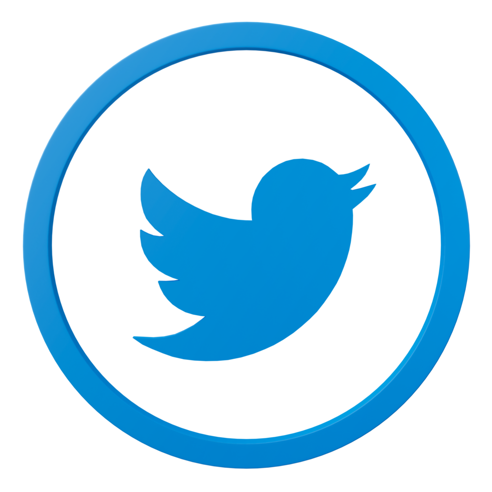 3d twitter logo icoon geïsoleerd Aan transparant achtergrond. png