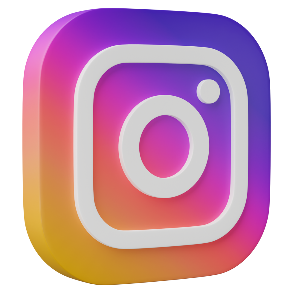 3d rendere, instagram logo icona isolato su trasparente sfondo. png