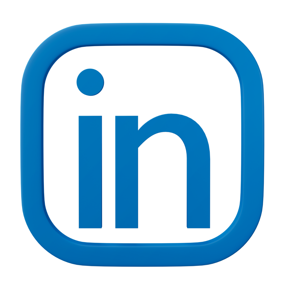 3D linkedin logo icon isolated on transparent background. png