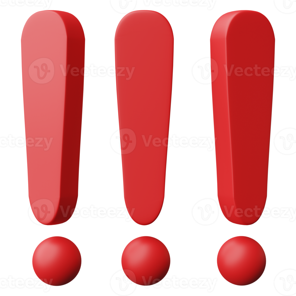 3d exclamação marca símbolo, Cuidado placa ícone isolado em transparente fundo png arquivo.