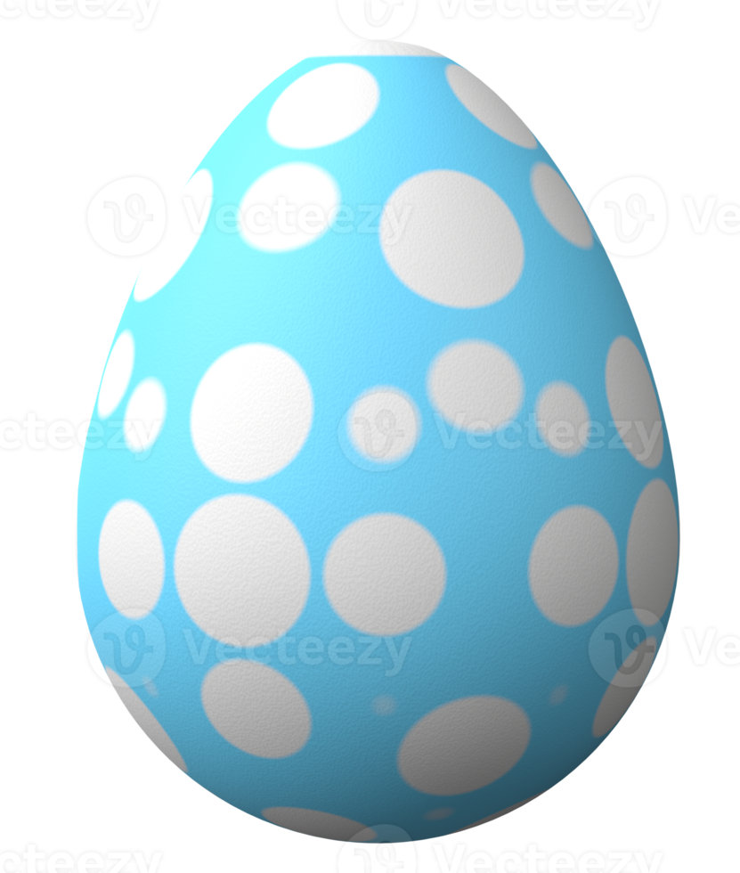 3D easter egg isolated on transparent background png file.