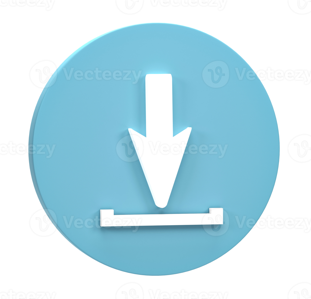 3D rendering. download icon isolated on transparent background png