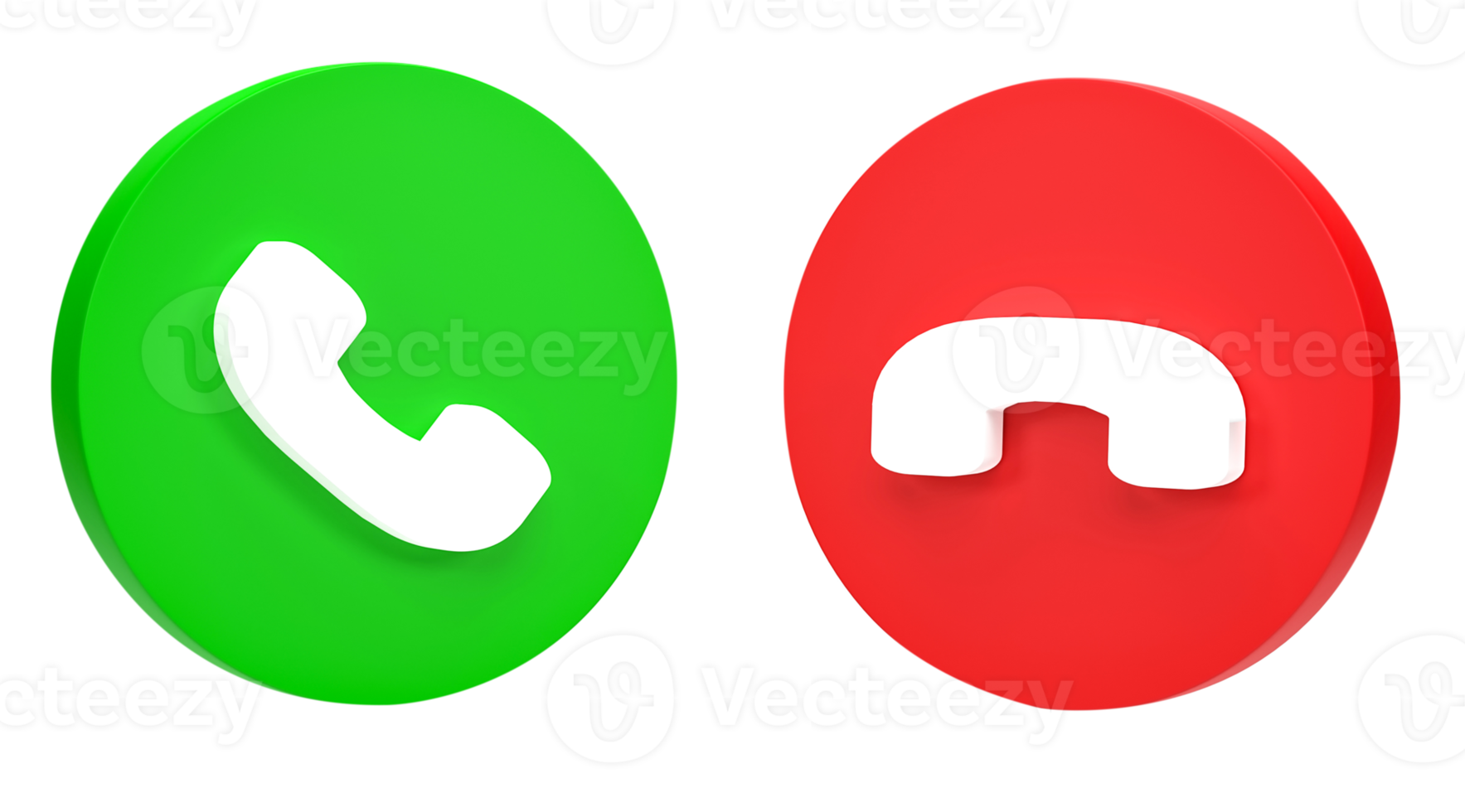 3D rendering, Phone call icon isolated on transparent background png