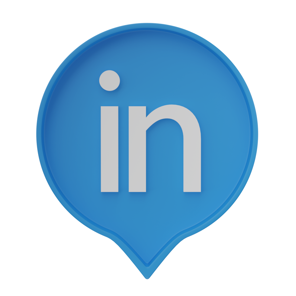 3d Linkedin Logo Symbol isoliert auf transparent Hintergrund. png