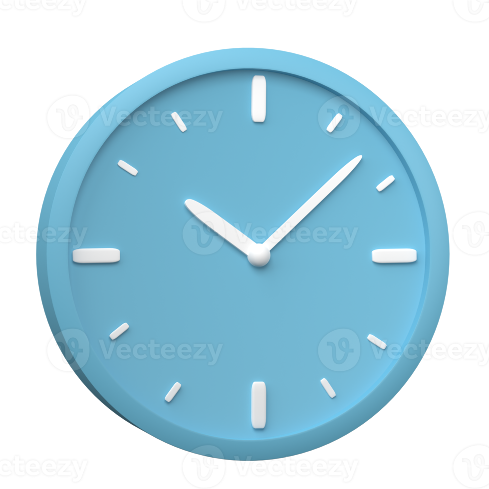 Alarm clock 3D render, isolated on transparent background. png