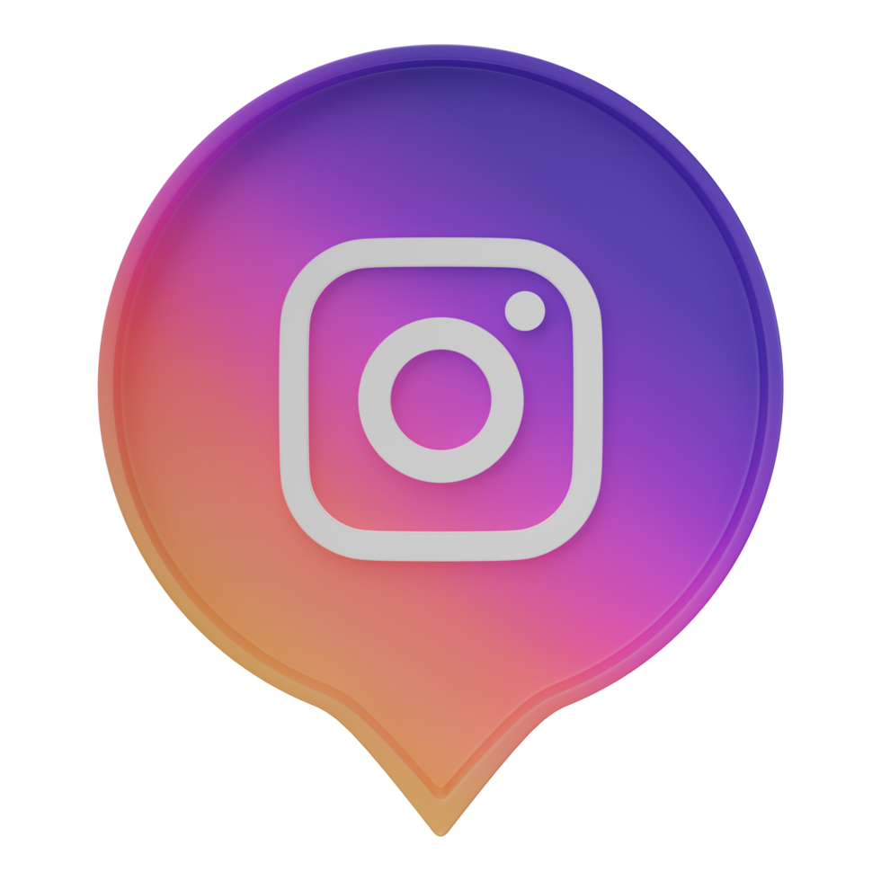 3d renderizar, Instagram logotipo ícone isolado em transparente fundo. png