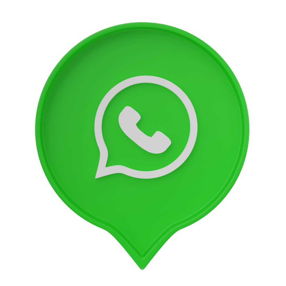 3d machen, WhatsApp Logo Symbol isoliert auf transparent Hintergrund. png