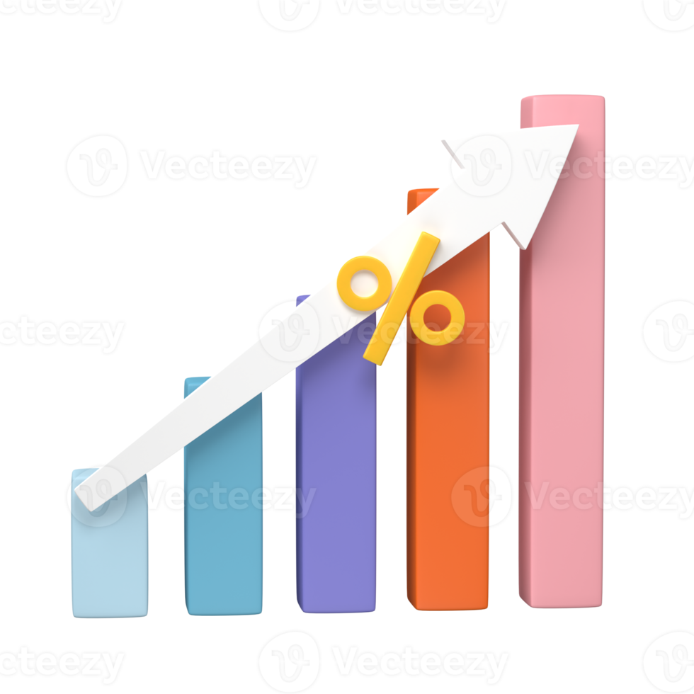 3d veroorzaken. bedrijf infographic met voorraad diagrammen en statistisch bars tabel geïsoleerd Aan transparant achtergrond. financieel lijn grafieken en grafieken voor presentatie en financiën rapport. png