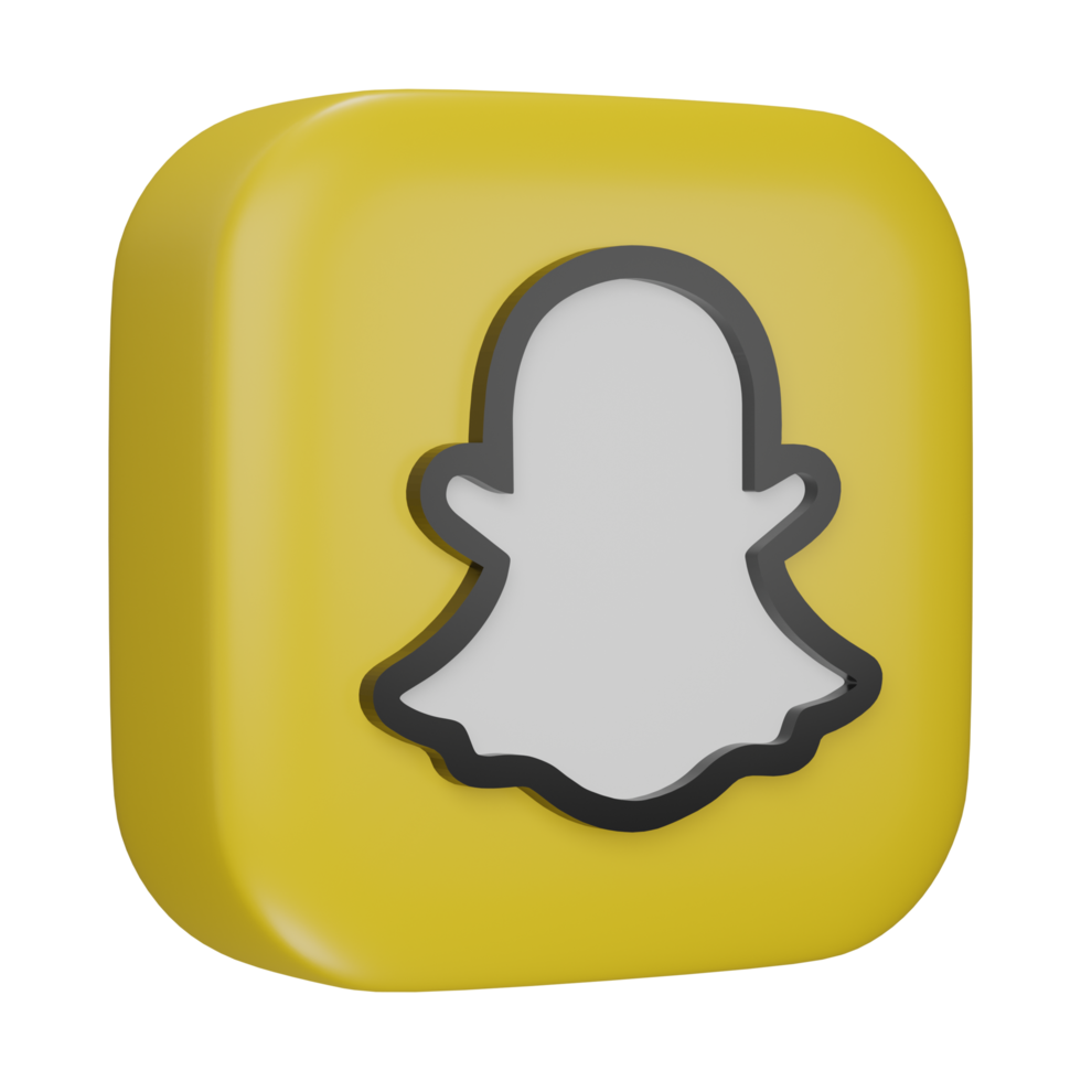 3d veroorzaken, snapchat logo icoon geïsoleerd Aan transparant achtergrond. png