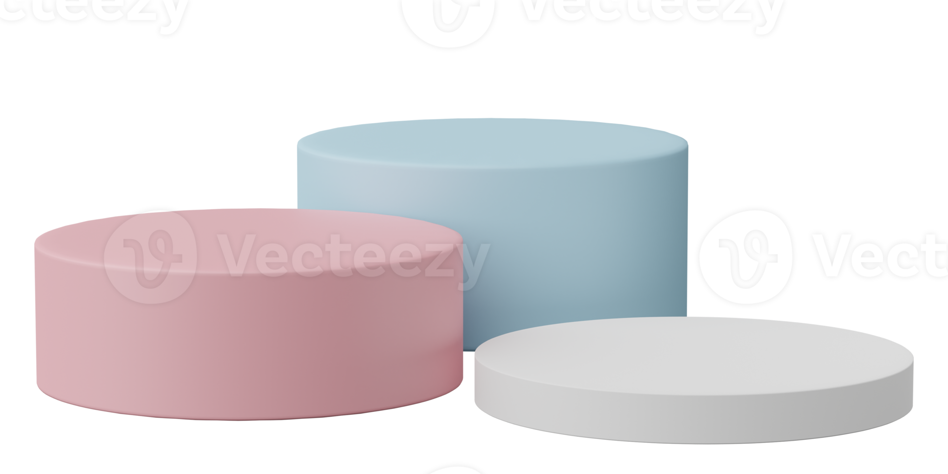 3d machen, Zylinder Podium Produkt Anzeige Plattform Bühne Szene isoliert auf transparent Hintergrund. geometrisch Formen Weiß Präsentation zum Produkt spotten hoch, kosmetisch Werbung Stand. png