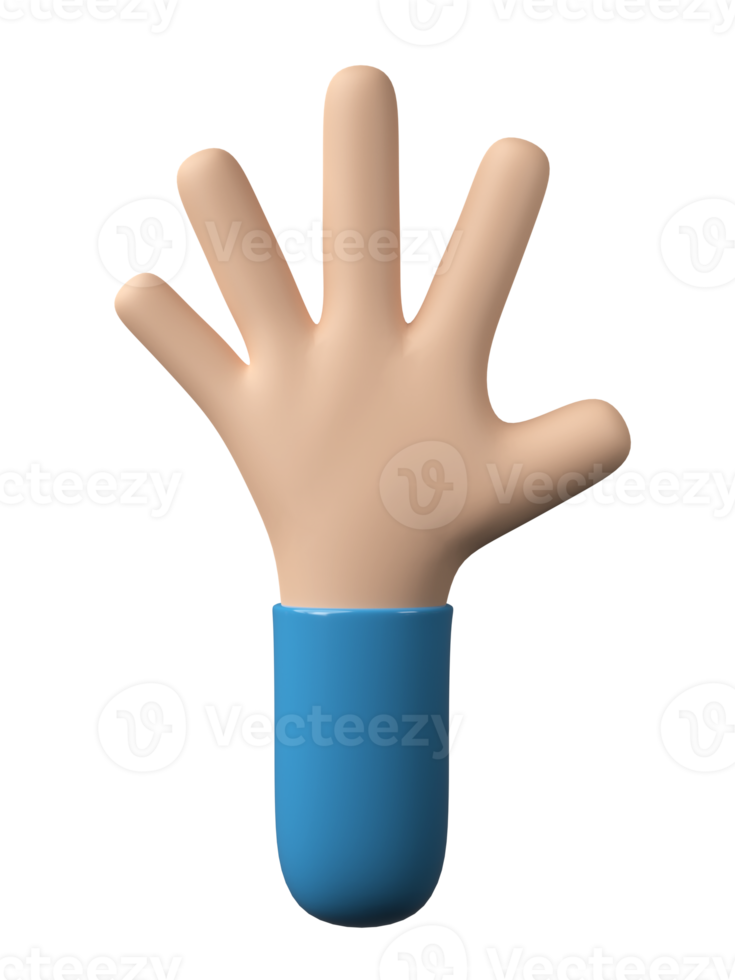 3D Hands Gestures isolated on transparent background PNG file format.