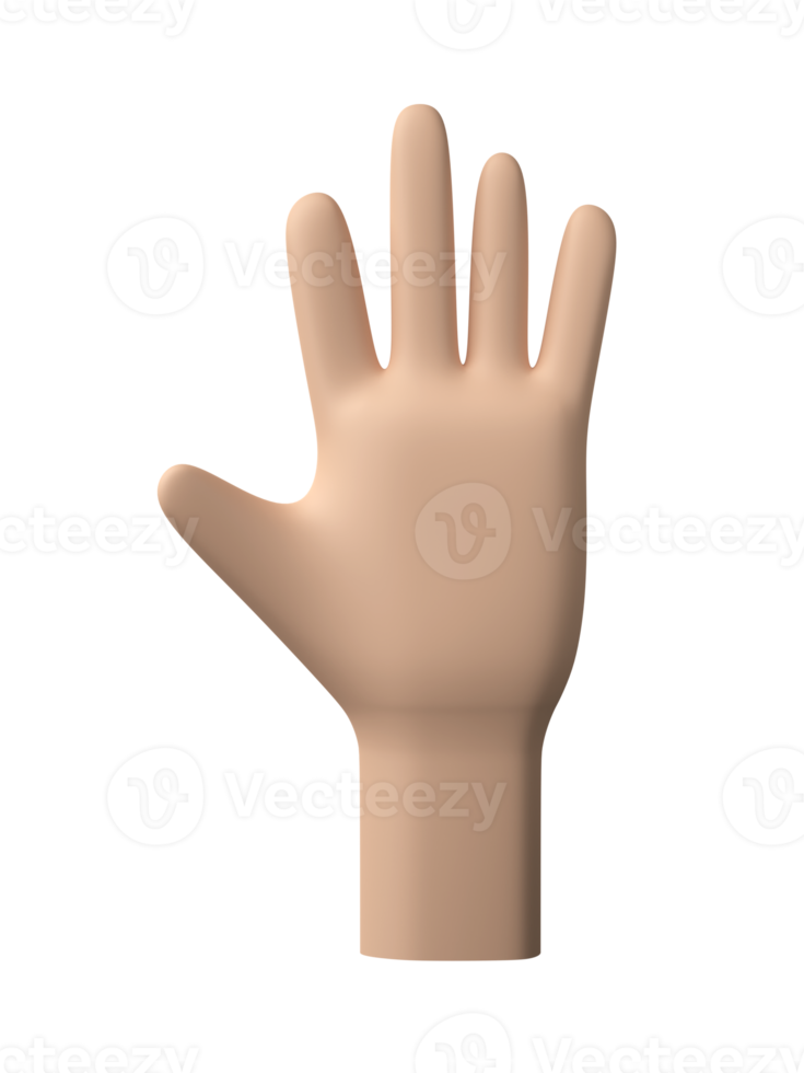 3D Hands Gestures isolated on transparent background PNG file format.