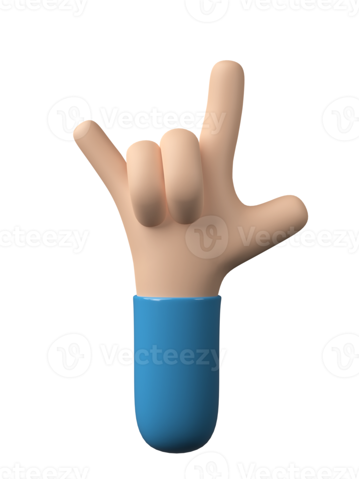 3D Hands Gestures isolated on transparent background PNG file format.