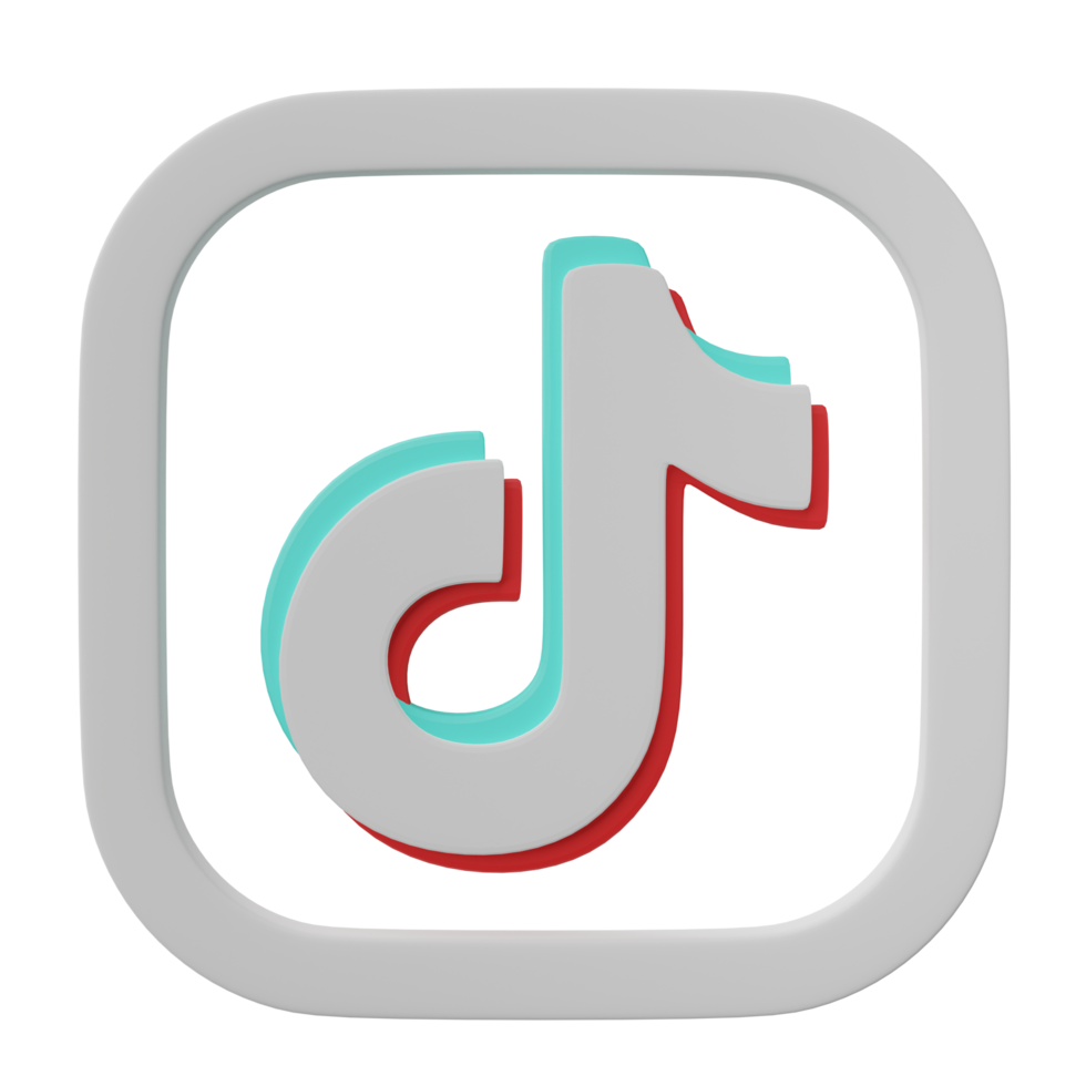 3d prestar, Tik Tok logo icono aislado en transparente antecedentes. png