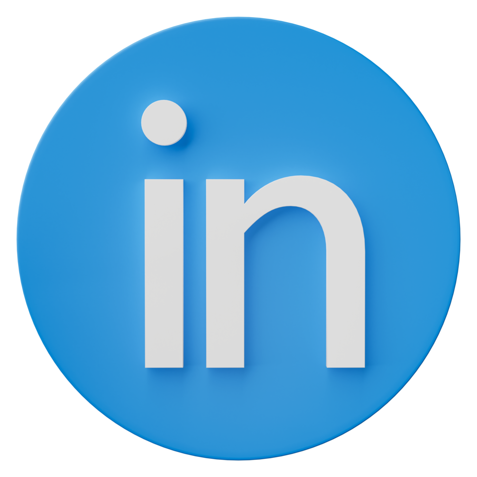 3d linkedin logo icono aislado en transparente antecedentes. png