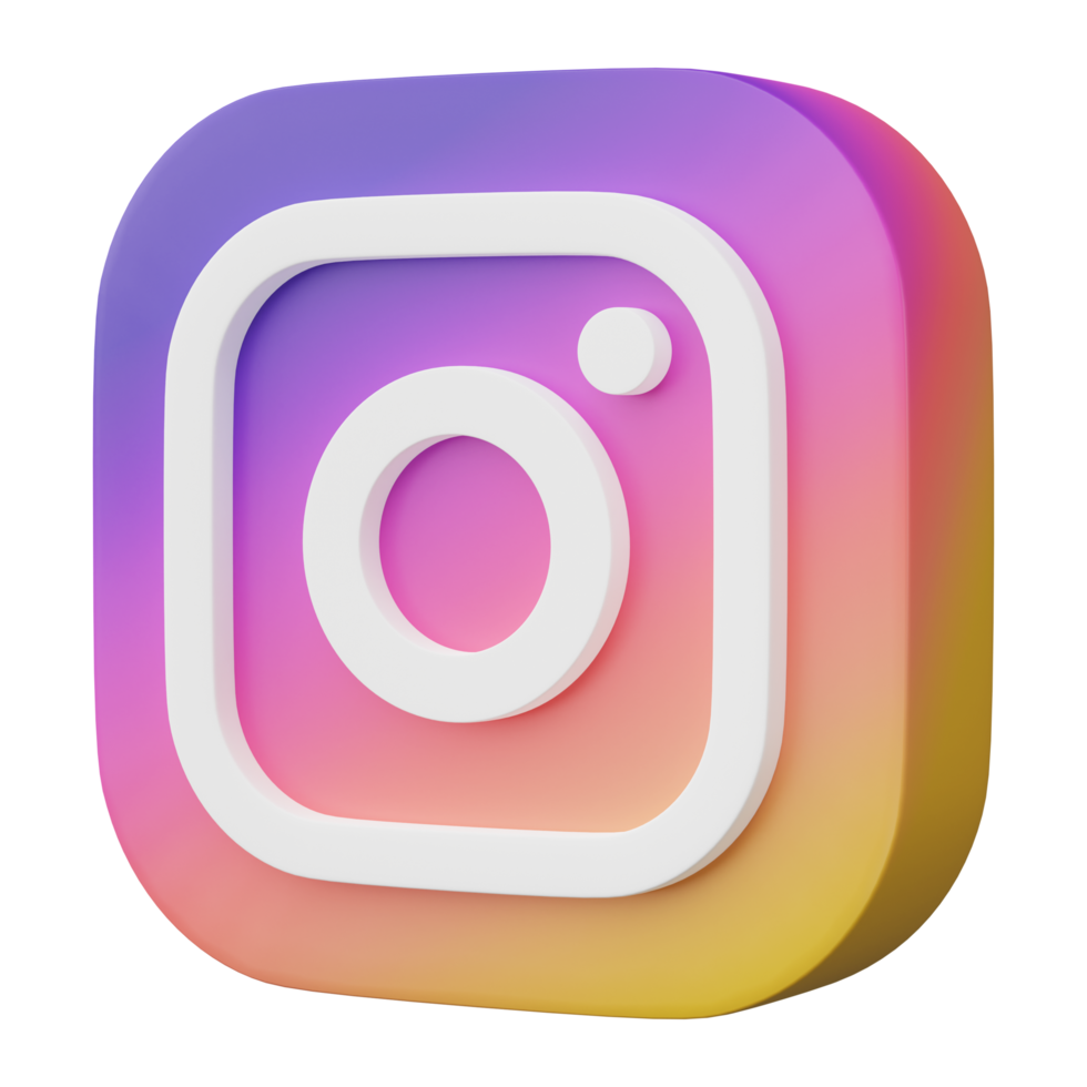 3d renderizar, Instagram logotipo ícone isolado em transparente fundo. png