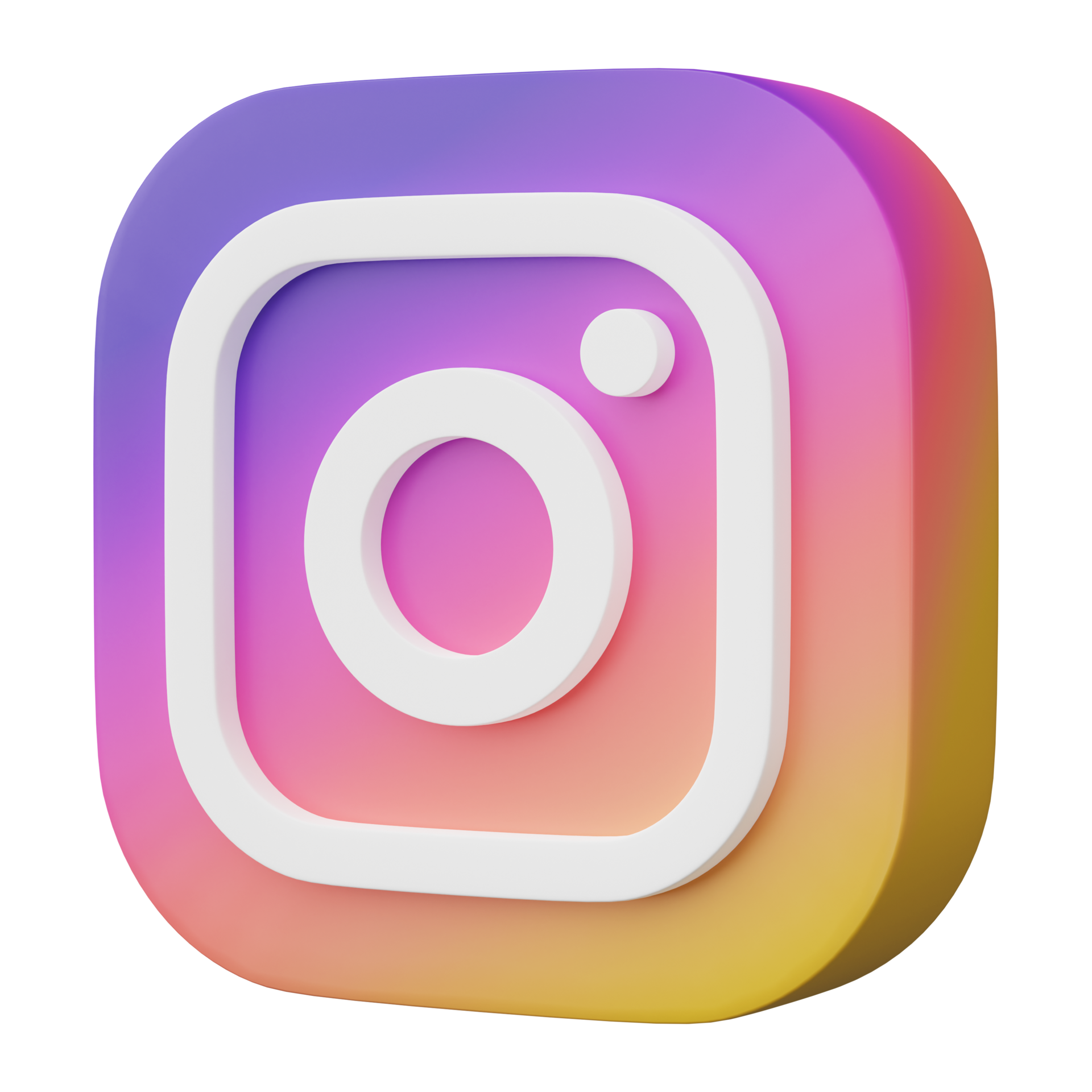 3D render, instagram logo icon isolated on transparent background ...