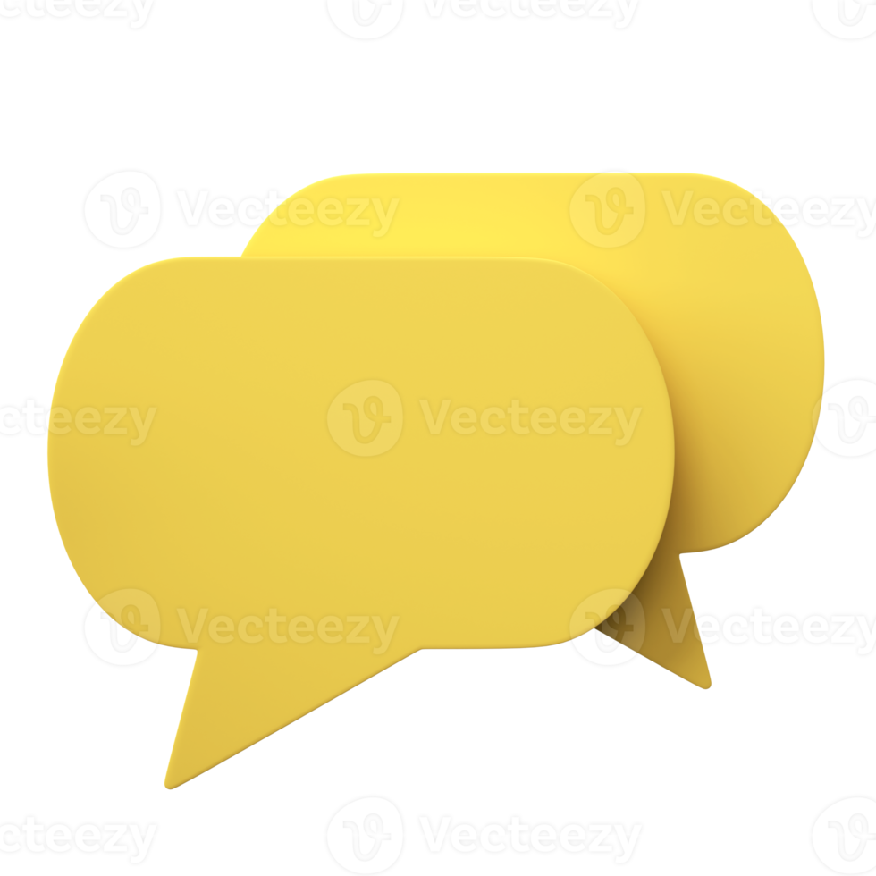 3D speech bubble talk isolated on transparent background, png file.