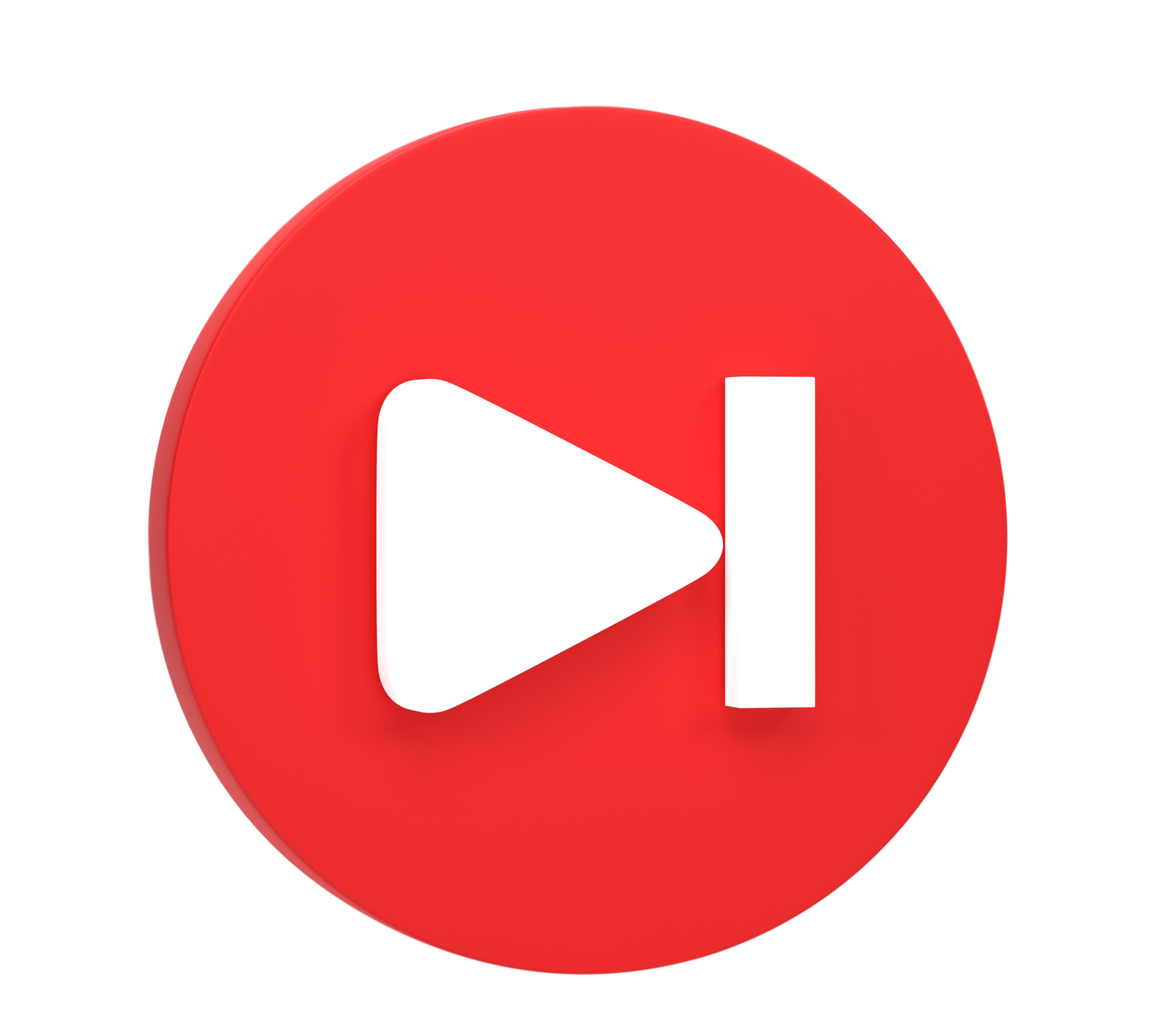 3D rendering, Skip or next icon, Music play or pause button isolated on