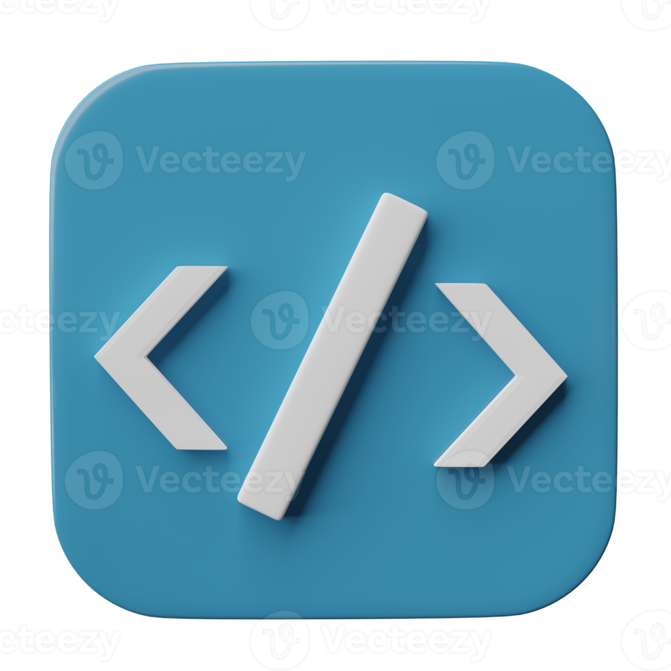 3D Programming code isolated on transparent background, png file
