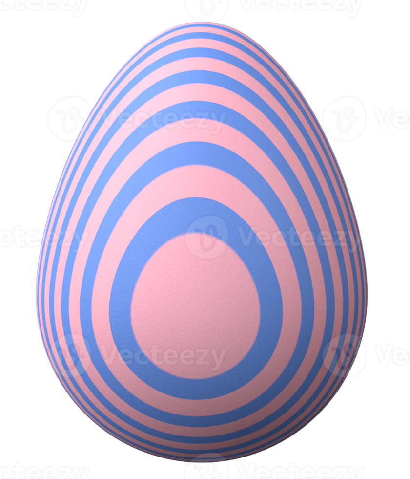 3D easter egg isolated on transparent background png file.
