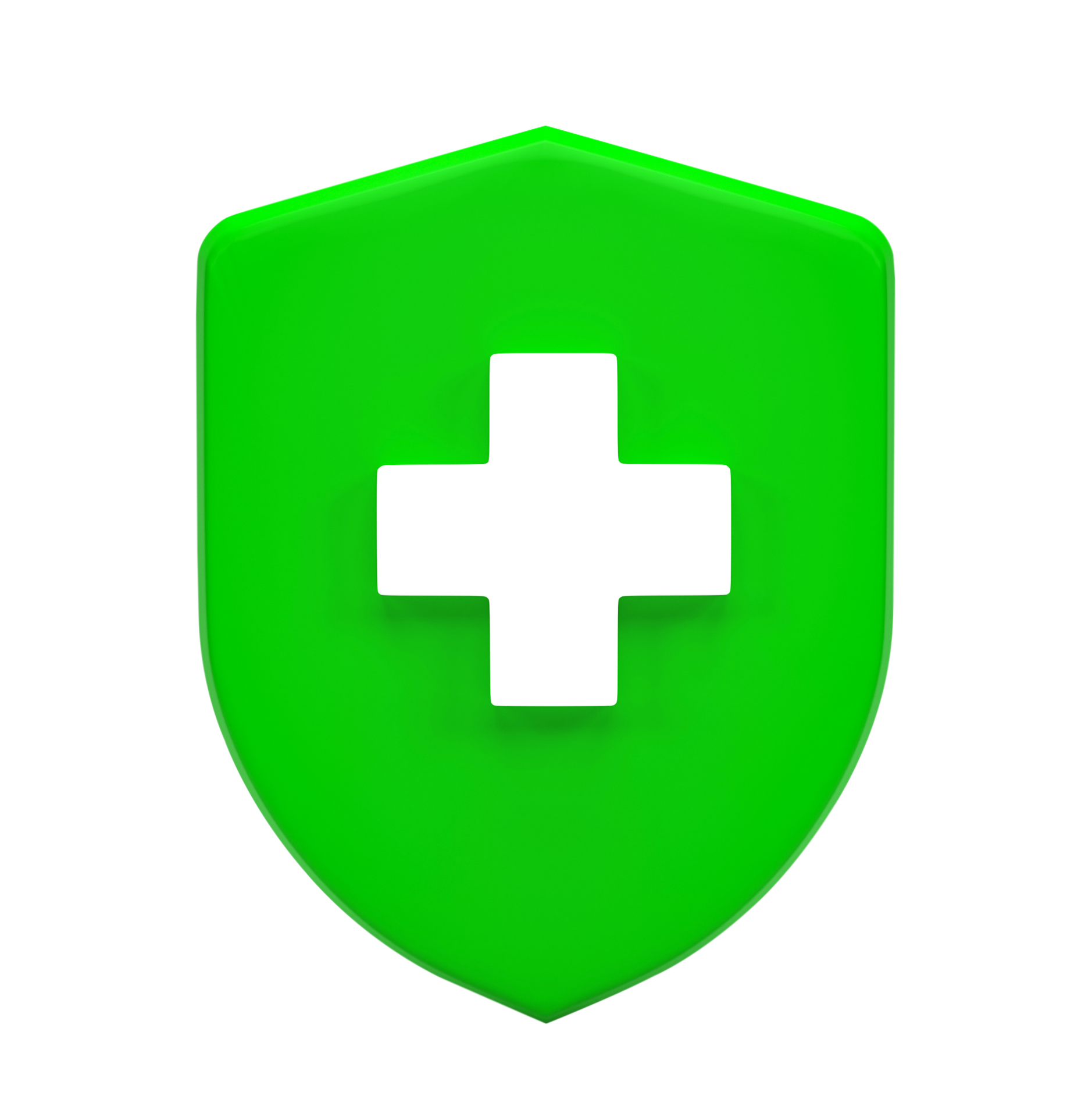 3D render. medical guard shield insurance symbol isolated on