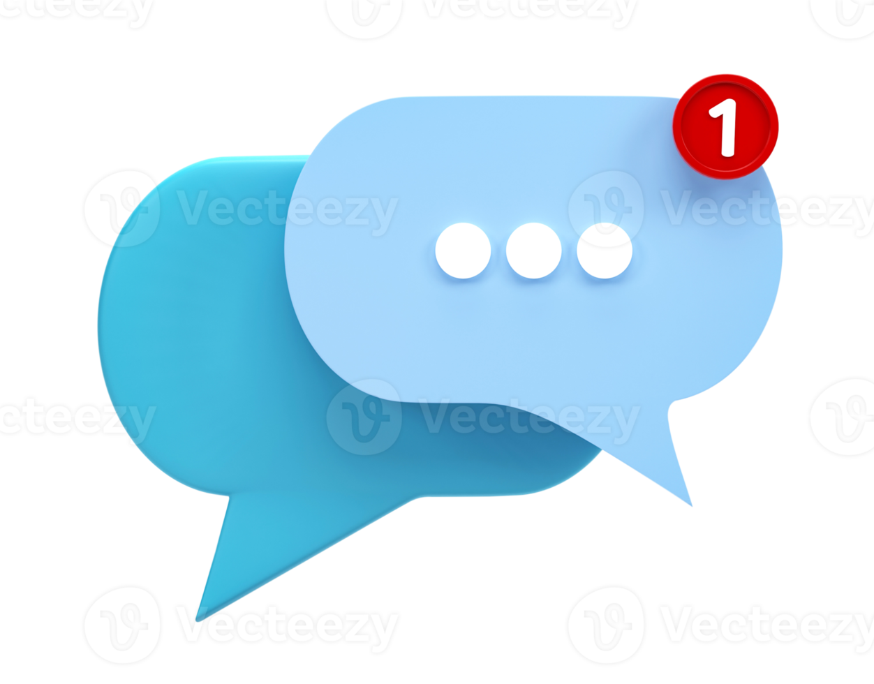 3D rendering, Chat bubble icon isolated on transparent background png