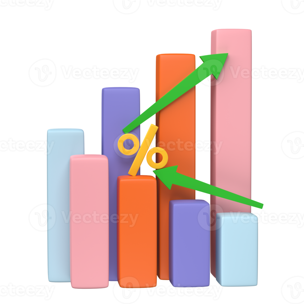 3d machen. Geschäft Infografik mit Lager Diagramme und Statistik Riegel Diagramm isoliert auf transparent Hintergrund. finanziell Linie Grafiken und Diagramme zum Präsentation und Finanzen Bericht. png