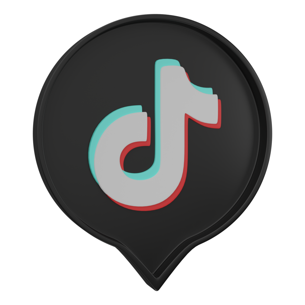 3d prestar, Tik Tok logo icono aislado en transparente antecedentes. png